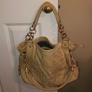 Charming Charlie Cream Rhinestone Purse